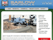 Tablet Screenshot of barlowconcrete.com